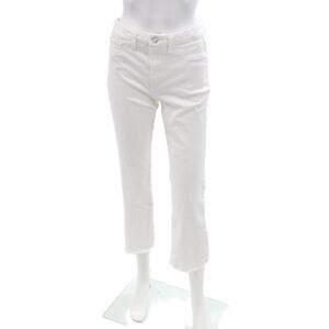 Joe's Collection Women Cropped White Jeans Mid Rise Button Size 29